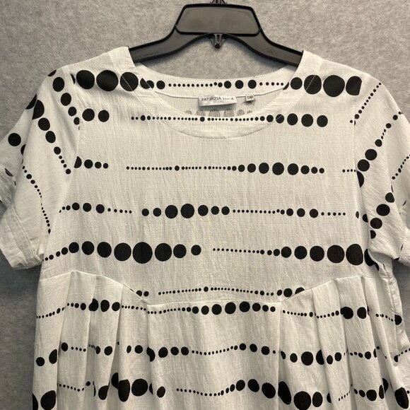 Patrizia Luca Polka Dot Top Womens S/M Medium Peplum Short Sleeve - Picture 2 of 12